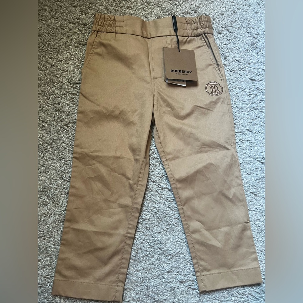 Kids Burberry Tan Chinos with Ergonomic Design